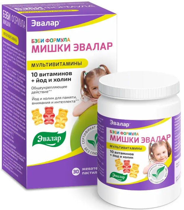 БАД Эвалар Бэби Формула Мишки Мультивитамины (30 пастилок)
