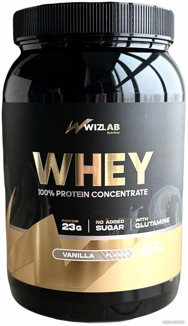 Протеин сывороточный (концентрат) WizLab Nutrition 100% Whey Protein Concentrate (ваниль, 907г)