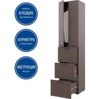 Шкаф распашной Горизонт Бонн 500 3 ящика (венге)