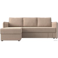 Угловой диван Лига диванов Слим левый (велюр бежевый)