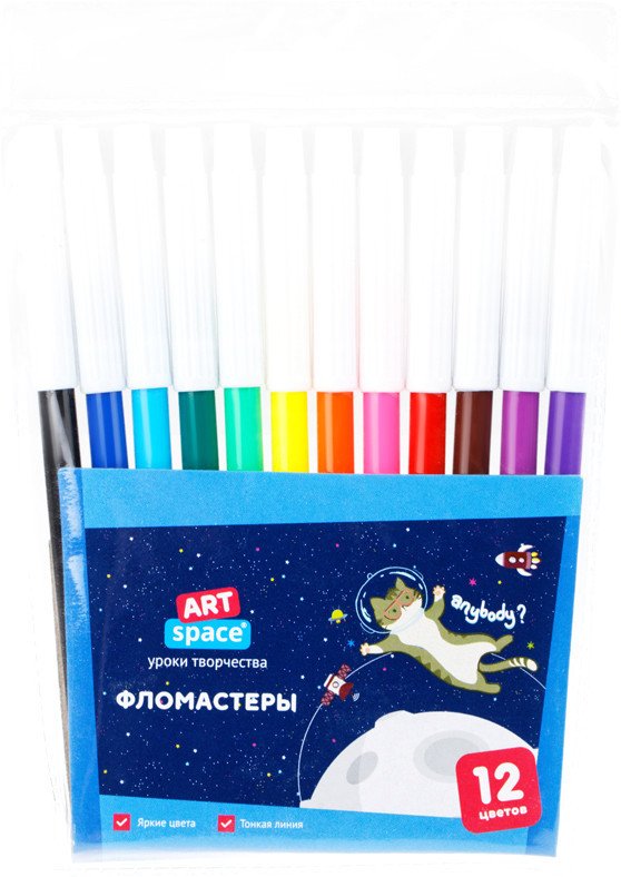 

Фломастеры ArtSpace Космические приключения WCP12_26827 (12 цв)