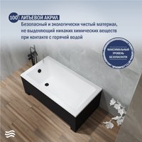 Ванна Lauter Estelle 120 21206020 (с черным подголовником)