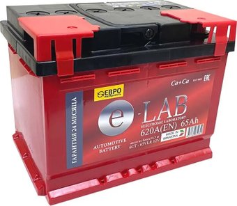 Автомобильный аккумулятор E-Lab 6СТ-65 R+ (65 А·ч)