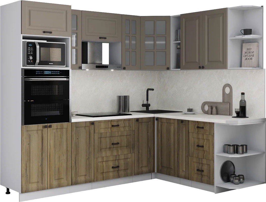 

Готовая кухня Интерлиния Мила Деко 1.88x2.4 PR (дуб вотан/луна/опал светлый)