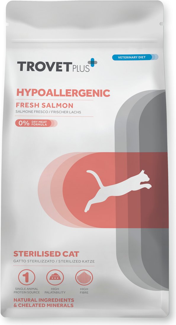 Сухой корм для кошек Trovet Plus Sterilised CAT Hypoallergenic Fresh Salmon Свежий лосось 2.5 кг