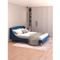 Кровать MONOFIX Лотти 160x200 (микровелюр/синий)