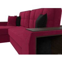 Угловой диван Лига диванов Брюссель левый 110658L (микровельвет бордовый)