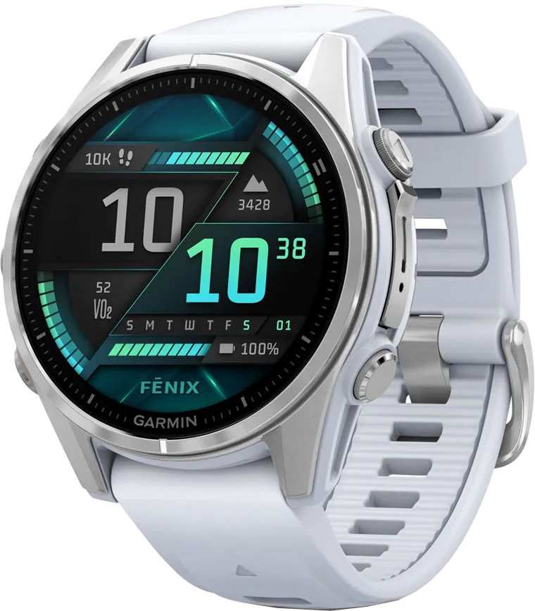 

Умные часы Garmin Fenix 8 43мм (серебристый, белый ремешок)