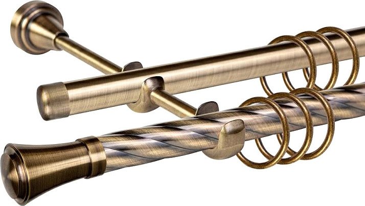 

Карниз для штор АС ФОРОС Grace D19К/19Г + наконечники Анкона (3м, антик)