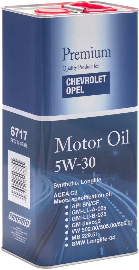 

Моторное масло Fanfaro for Chevrolet Opel 5W-30 5л