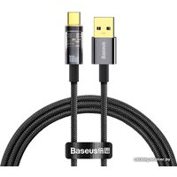 Кабель Baseus Explorer Series Auto Power-Off Fast Charging USB Type-A -USB Type-C (2 м, черный)