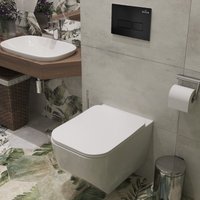 Унитаз подвесной Roxen Boro One Rimless 6 в 1 StounFix Dual Fresh 582388 (кнопка: черный матовый)