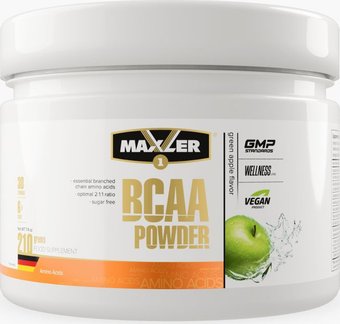 BCAA Maxler BCAA Powder 2:1:1 Sugar Free (зеленое яблоко, 210 г)