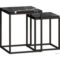 Журнальный столик LoftyHome Годмар 5 1627380 (мрамор блэк/черный)