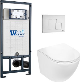 Унитаз подвесной WeltWasser Marberg 507 + Merzbach 043 GL-WT + Mar 507 SE GL-WT