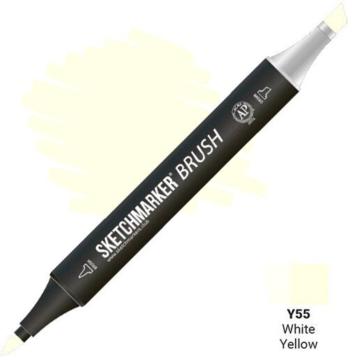

Маркер художественный Sketchmarker Brush Двусторонний Y55 SMB-Y55 (белый/желтый)