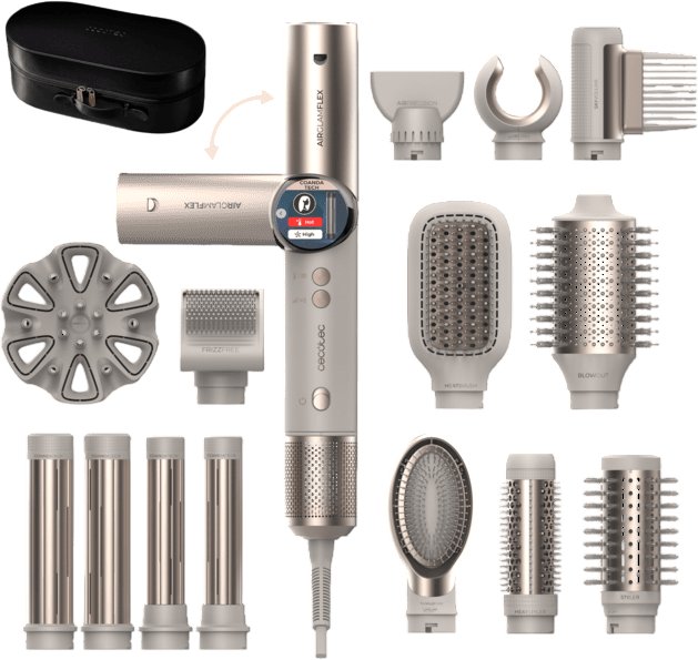 Мультистайлер Cecotec AirGlam 14 в 1 Flex Champagne 114727