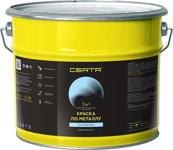 

Краска Certa По металлу 3в1 RAL7040 10 кг (серый)
