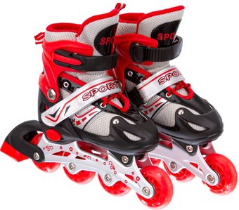Роликовые коньки Игротрейд P01B-RS (р. 31-34, белый/красный/черный)