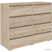 Комод Кортекс-мебель Бари 120 8ш (дуб сонома/дуб сонома/береза)