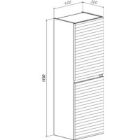  Runo Шкаф-пенал для ванной Соренто 40 / Тренто 40 горизонталь (белый)