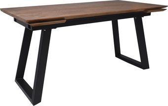 Кухонный стол ОКА Сангай 136-196x80x80 (дуб мореный/черный)