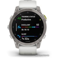 Умные часы Garmin Epix Sapphire Gen 2 (серебристый титан/белый)