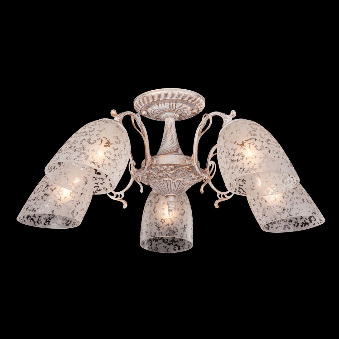 

Люстра средней высоты Евросвет 22010/5 белый/золото