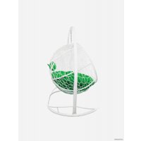 Подвесной диван M-Group Лежебока 11180104 (с белым ротангом/зеленая подушка)