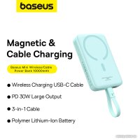 Внешний аккумулятор Baseus Magnetic Fast Charge Power Bank Type-C Edition 30W 10000mAh (мятный)