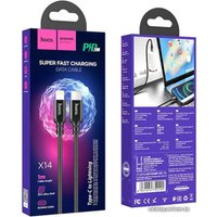 Кабель Hoco X14 USB Type-C - Lightning (1 м, черный)