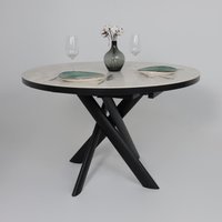 Кухонный стол Мамадома Ronaldo-120 раздвижной 120-160 (onyx premium cer/черный)