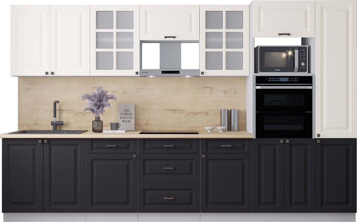 

Готовая кухня Интерлиния Мила Деко 3.4 (черный/белый/дуб бунратти)