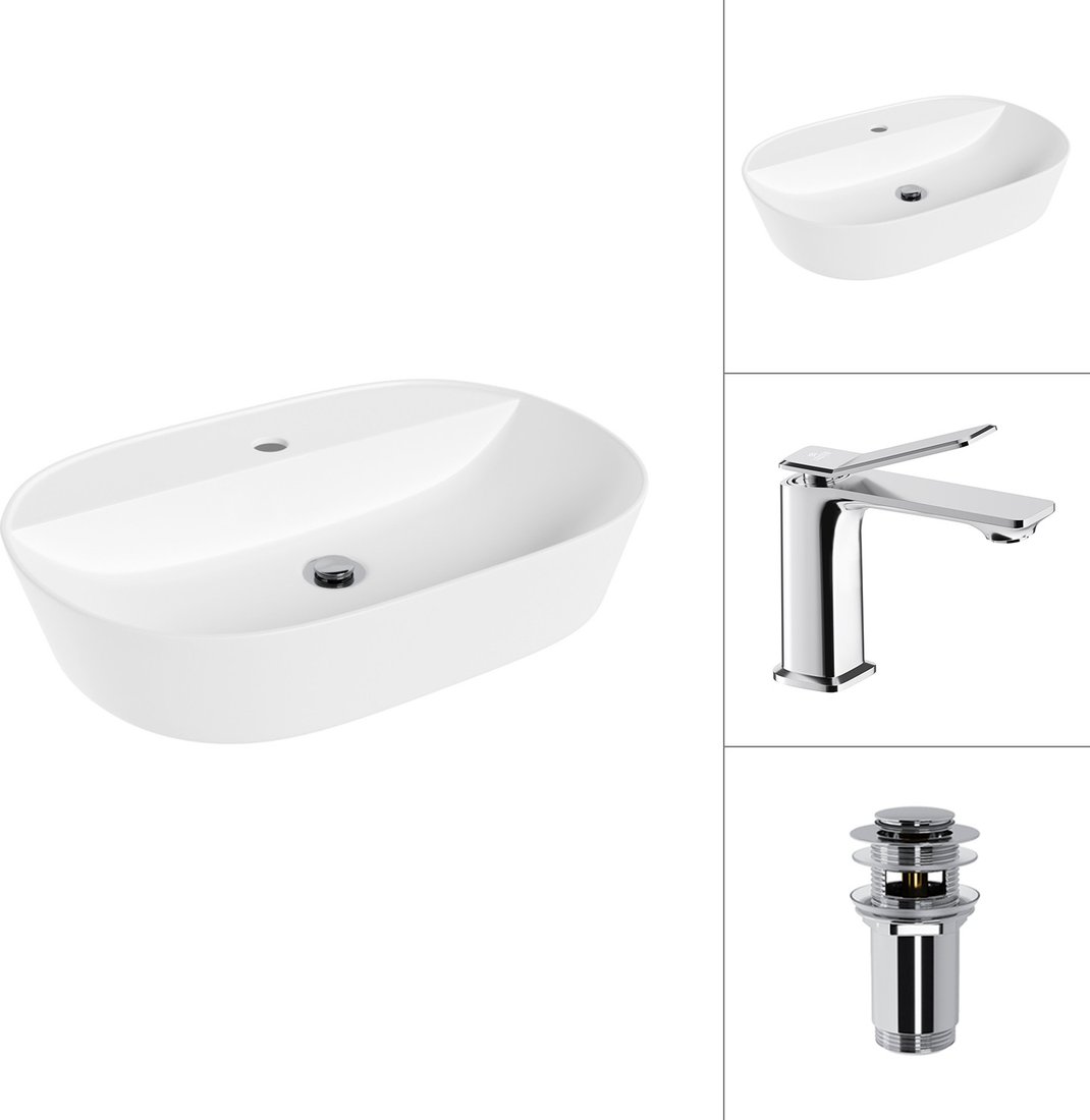 

Умывальник Lauter 21460-60 + Allure 21C618С с донным клапаном 21190CH (хром)