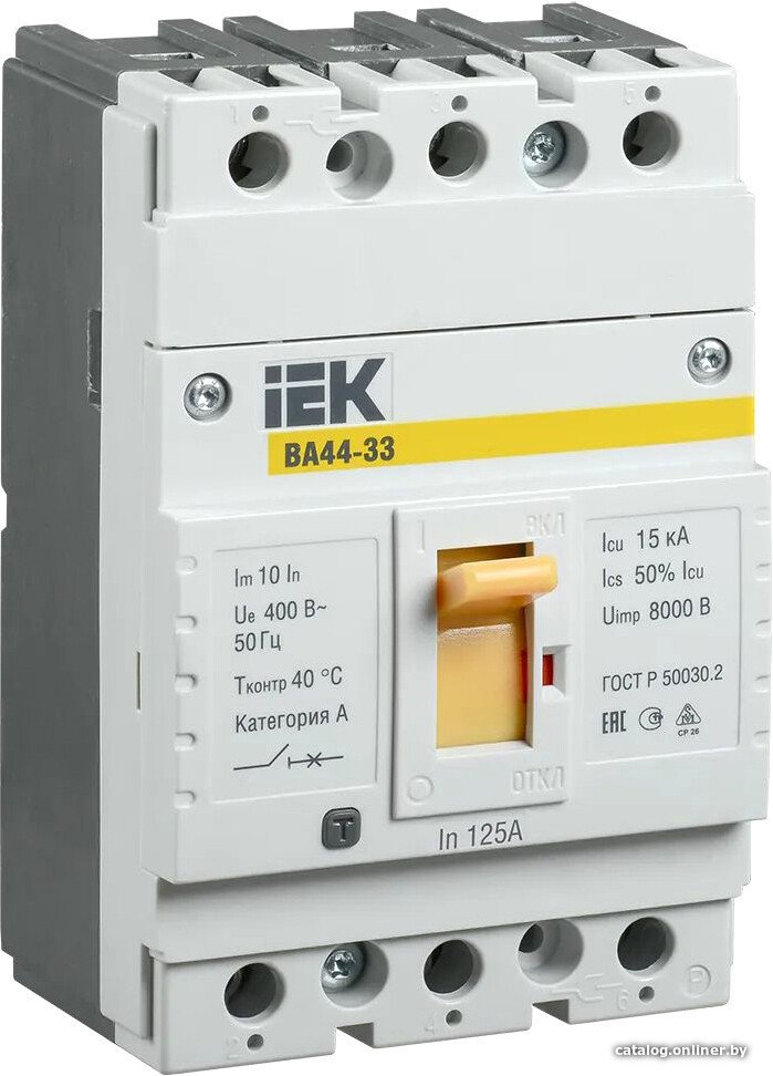 Выключатель автоматический IEK ВА 44-33 3P 125A 15kA SVA4410-3-0125