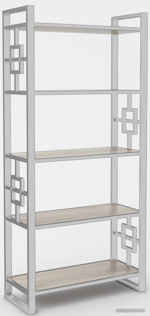 Стеллаж Hype Mebel Квадро 50x170 (белый/древесина белая)