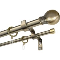 Карниз для штор Sundays Home Тиффани Раздвижной 25/28мм 2-х рядный (антик, 2-3.6м)