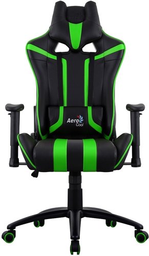 Игровое (геймерское) кресло AeroCool AC120 AIR (черный/зеленый)