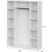 Шкаф распашной NN мебель ШК 5 1600 00-00111101 (белый текстурный) в Борисове