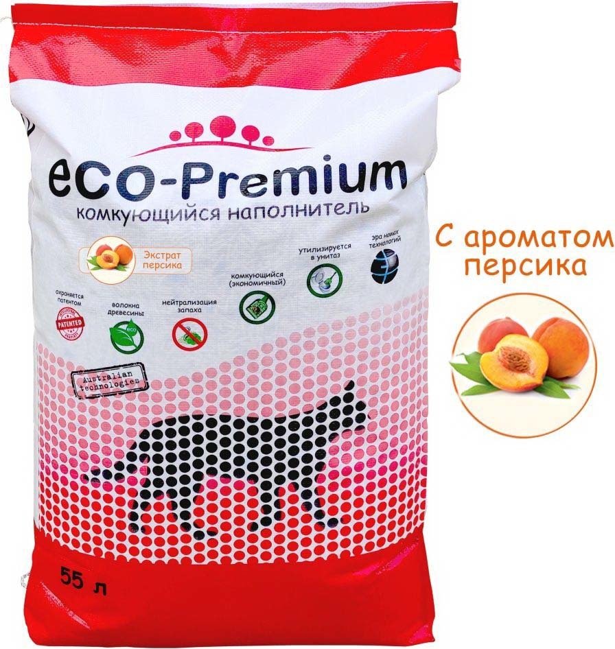 

Наполнитель для туалета Eco-Premium с ароматом персика 55 л