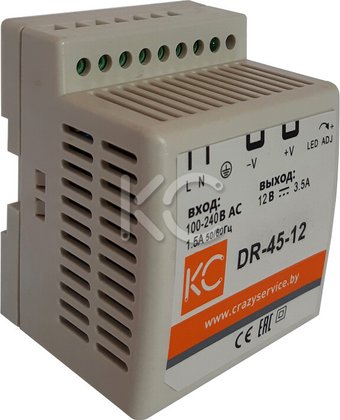 Блок питания на DIN-рейку КС DR-45W-12V dr-45-12