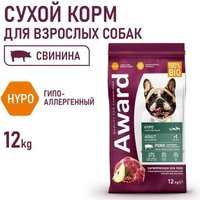 Сухой корм для собак Award Adult Hypo со свининой с добавлением брусники 2543561 12 кг