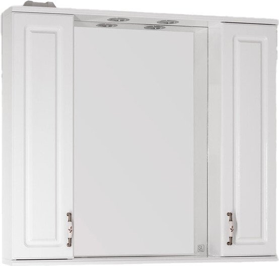 Symbolite Шкаф с зеркалом для ванной Олеандр-2 900/С (белый)