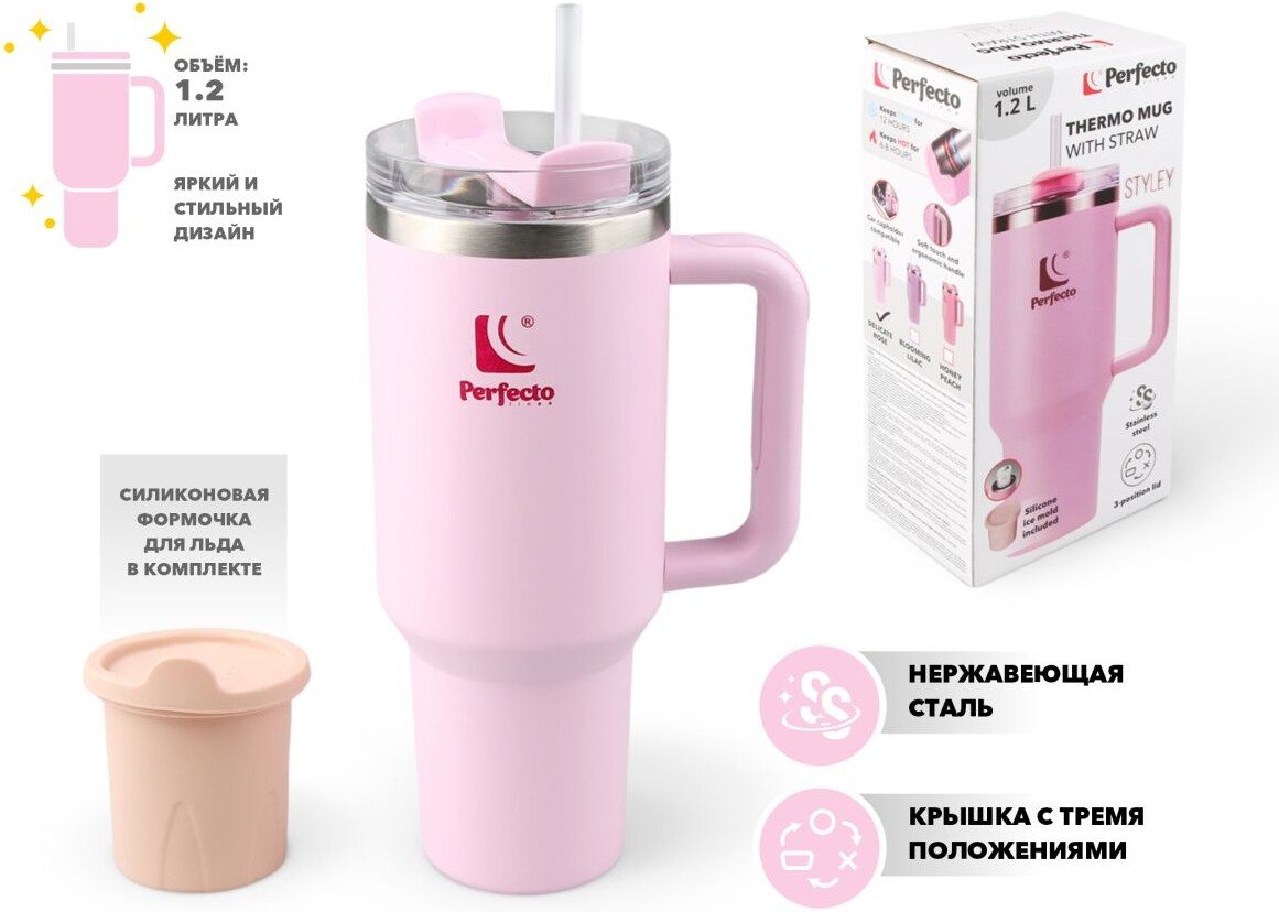 

Термокружка Perfecto Linea Styley 27-120011 1.18л (розовый)