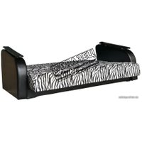 Диван Асмана Премьер (декор прямой/велюр цветок в ромбе/кожзам коричневый)