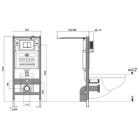 Унитаз подвесной Roxen Antares Tornado в комплекте с инсталляцией StounFix Dual Fresh 6 в 1 968316 (кнопка: хром глянцевый)