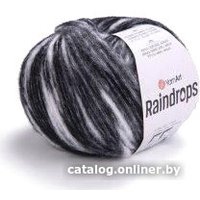 Пряжа для вязания Yarnart Raindrops 2913 50 г 115 м (черный с белым)