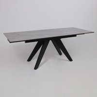 Кухонный стол Lepremo AV 2122 МДФ+керамика раздвижной 1400-2000x850 (серый матовый Larka Grey/черный)
