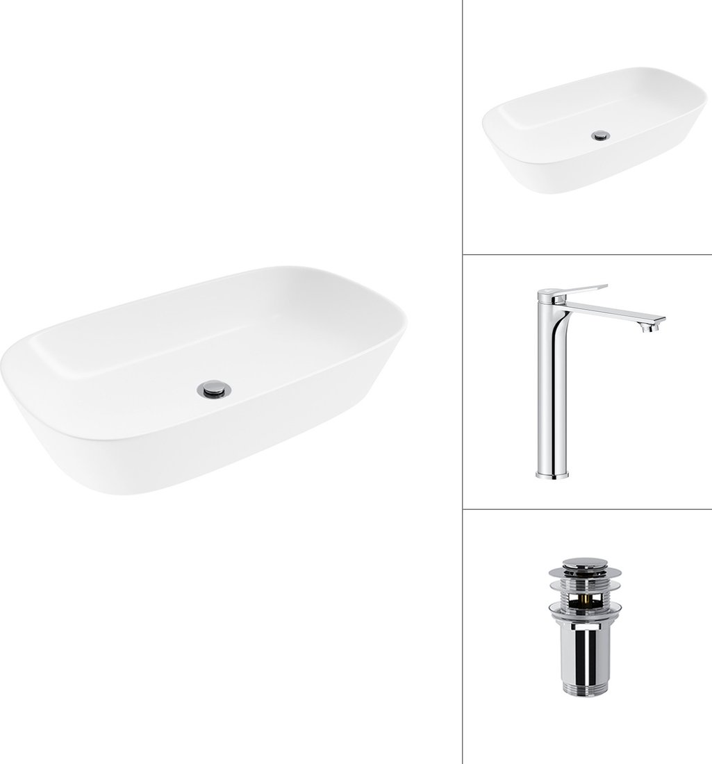 Умывальник Lauter 21393-70 + Rio 21AM12672 + донный клапан 21190CH (хром)