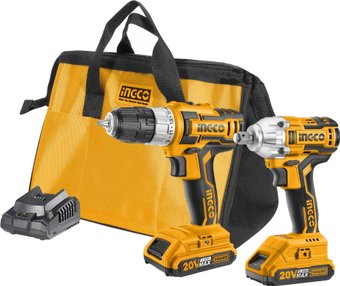 Ingco CKLI2007 (шуруповерт, винтоверт, сумка, 2 АКБ)